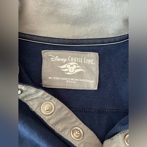 Disney Cruise Line Men's Snap Polo Shirt Blue Long Sleeve Size M Medium 2019 LN - Picture 5 of 8